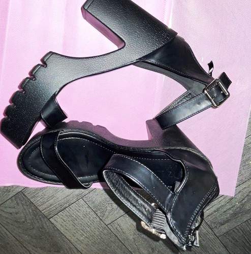 Womens black strappy - womens, platform