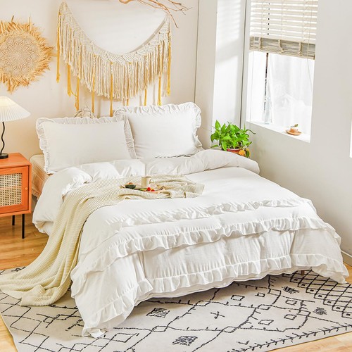 White ruffle duvet - duvet, cover
