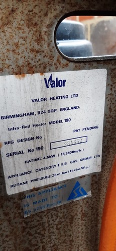 Used valor infrared - valor, heater