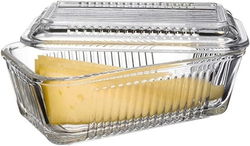 Tempered glass butter dish - tempered,