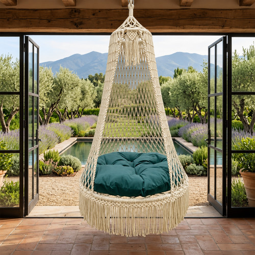 Handmade macrame hanging chair - hanging,