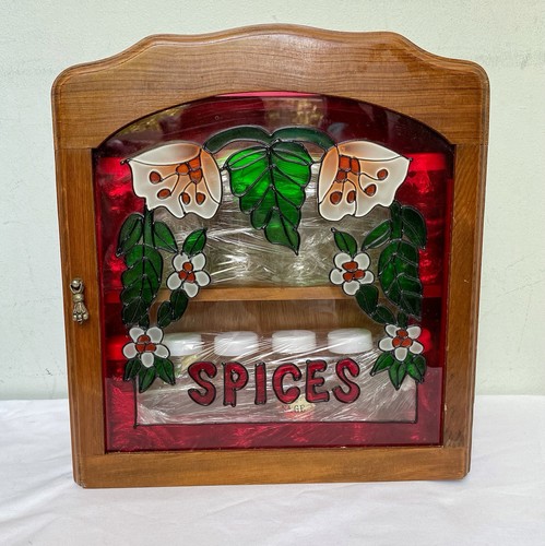 Vtg 70s wooden spice rack - 70s,