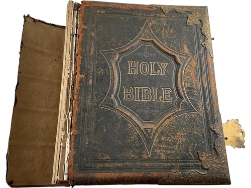 Antique holy bible self - antique,