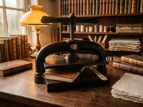Antique cast iron book - cast,