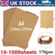 10-1000 A4 Brown Kraft Card Blank Stock Printer Paper Wedding Tag Packaging Card