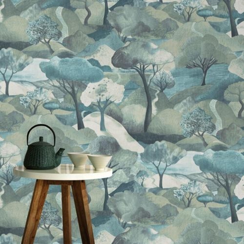 Turquoise forest teal trees - forest,