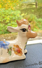 ceramic cow floral hand