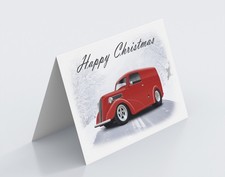 Personalised Ford Popular 103e Van E493C Hot Rod V8 Van Christmas card