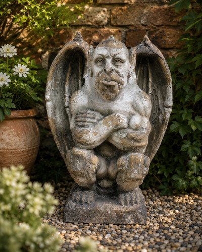 Large gargoyle garden ornament - garden,