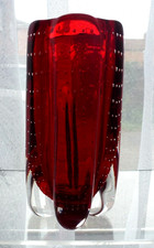 Whitefriars 9776 Lobed Vase in cased Ruby c1972