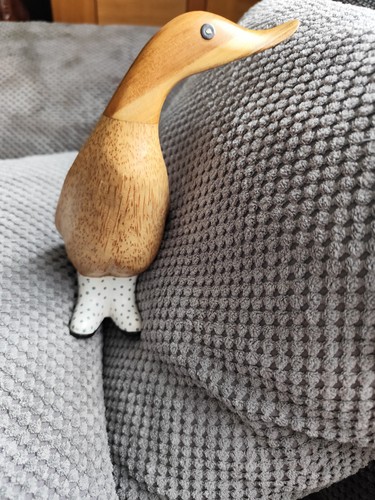Wooden duck ornament - wooden,