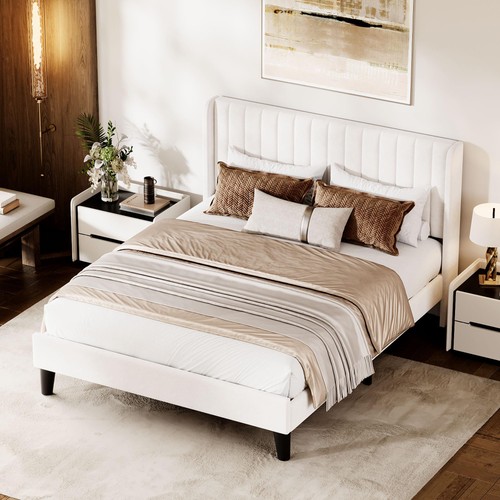 Queen size velvet bed - velvet, frame