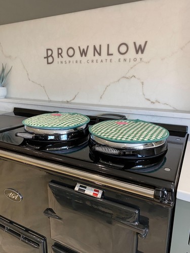 Green gingham checked lid - green,