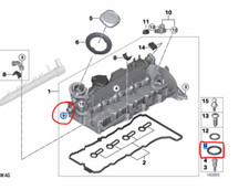 O-Ring Cylinder Head Cover  Breather Pipe Diesel Engine Genuine BMW 11127823944