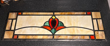 Stained Glass Transom Window Panel W 68cm H 22cm See Description