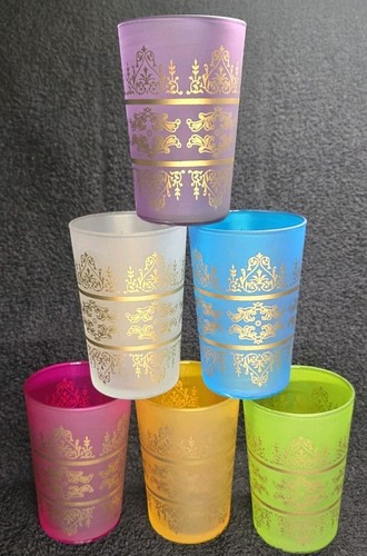 Moroccan style tea glasses set - glasses,