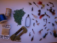Fly Fishing Fly Tying Accessories materials 45 flies Job Lot pre-owned used