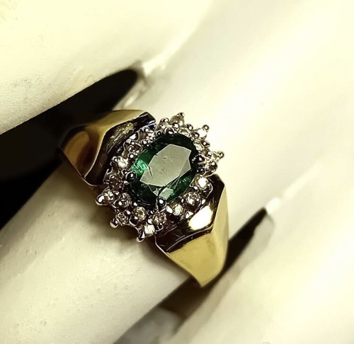 14ct gold emerald diamond - -,