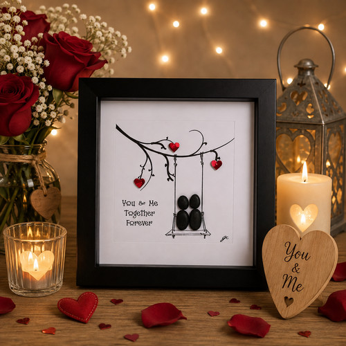 Couple pebble art - couple, picture