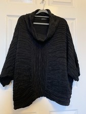 Grizas Black Cowl Neck Crinkle