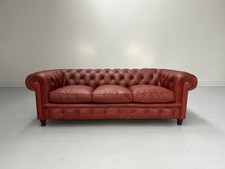Poltrona Frau "Chester" 3-Seat Chesterfield Sofa - In Deep Red Leather - RRP ...