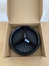 MERCEDES Gloss Black FRONT GRILL STAR BADGE for A,C,B,GLA,GLK,CLA,CLS,ML,E,SLK