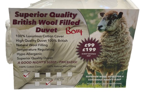 Wool filled duvet single - filled,