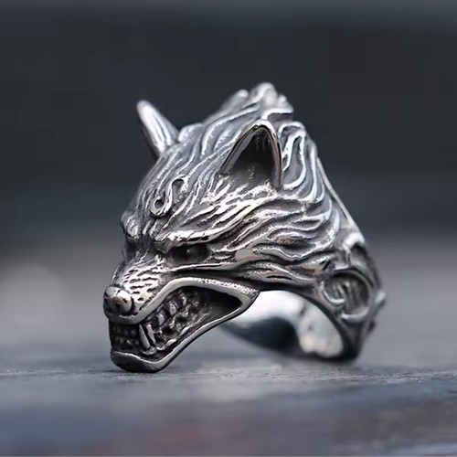 Viking wolf ring men - viking,
