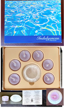 PARTYLITE Tranquility 6 TEALIGHT GIFT SET & Marbled White Glass Tea Light Holder