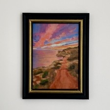 Original Oil Landscape Sunset