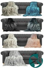 Throws Large Shaggy Long Faux Fur Throw over Sofa Bedspread Fluffy 150x200cm