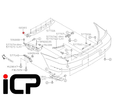 Rear bumper middle bracket - rear,