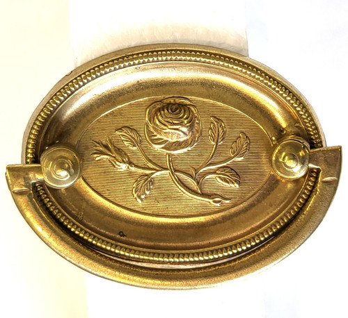 Brass oval plate - , handle