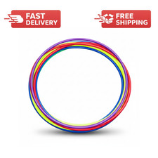 HULA HOOPS Multi-Colour Pack of 6 | 55cm 65cm 75cm Plastic Play Hoops
