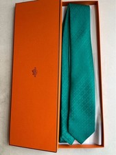 Hermes Turquoise Silk Tie H