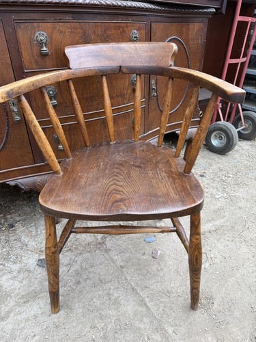 Antique tiger oak captains - oak,