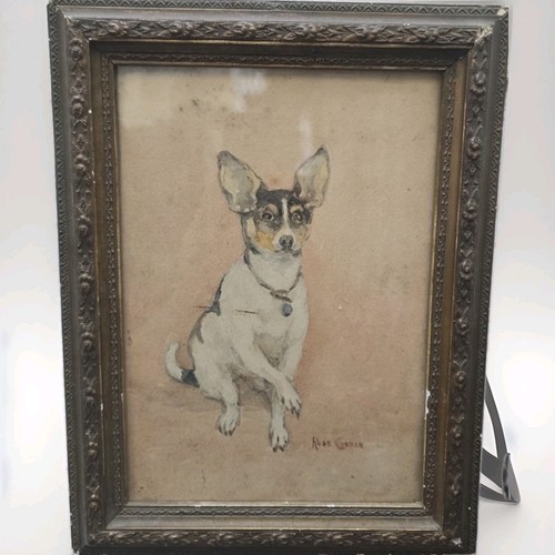 Antique watercolor dog - antique,