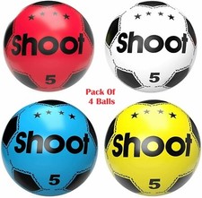 4 x Soccer Shooot PVC football For Kids (Deflated) Lightweight Inflatable balls