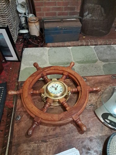 Porthole brass quartz clock - porthole,