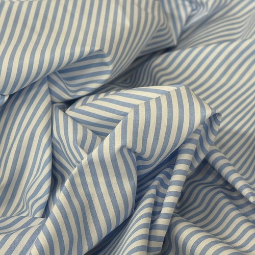 100 cotton blue white ticking - blue,