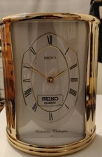 SEIKO WESTMINSTER-WHITTINGTON QUARTZ MANTEL CLOCK GOLDTONE REFERENCE #QGZ417G