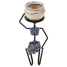 1 Set Wrought Iron Flower Rack Succulent Pot Planter Creative Planting Container