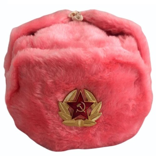 Authentic russian ushanka pink - russian,