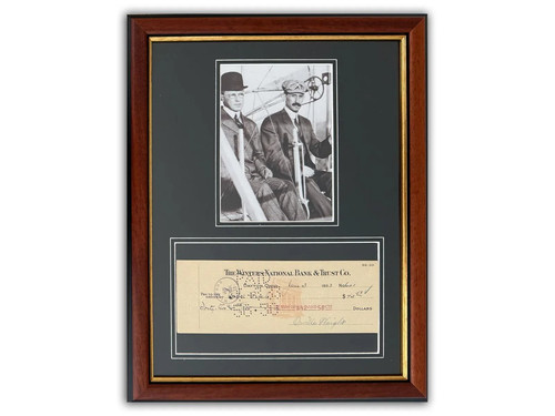 Orville wright signed - signed, cheque