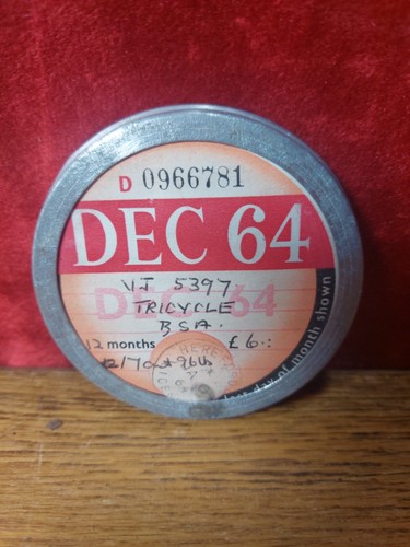 Vintage 1964 tricycle tax - 1964,