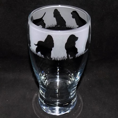 Hand etched cocker spaniel - etched, spaniel"
