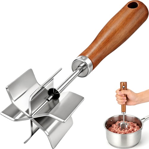 Stainless steel meat masher - stainless,