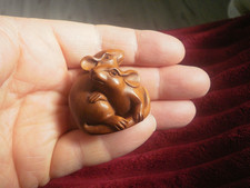 Hand Carved wood netsuke Mice