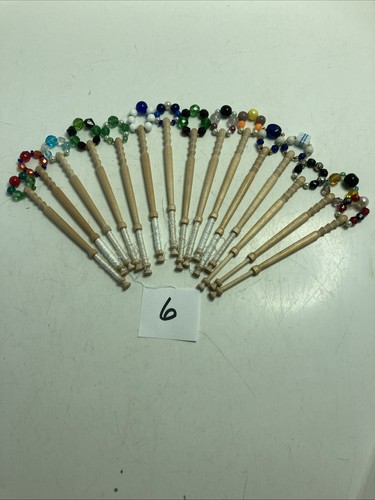 Lace bobbins with spangles - lace,