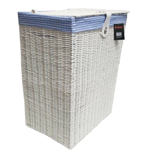 Large resin white wicker - large,